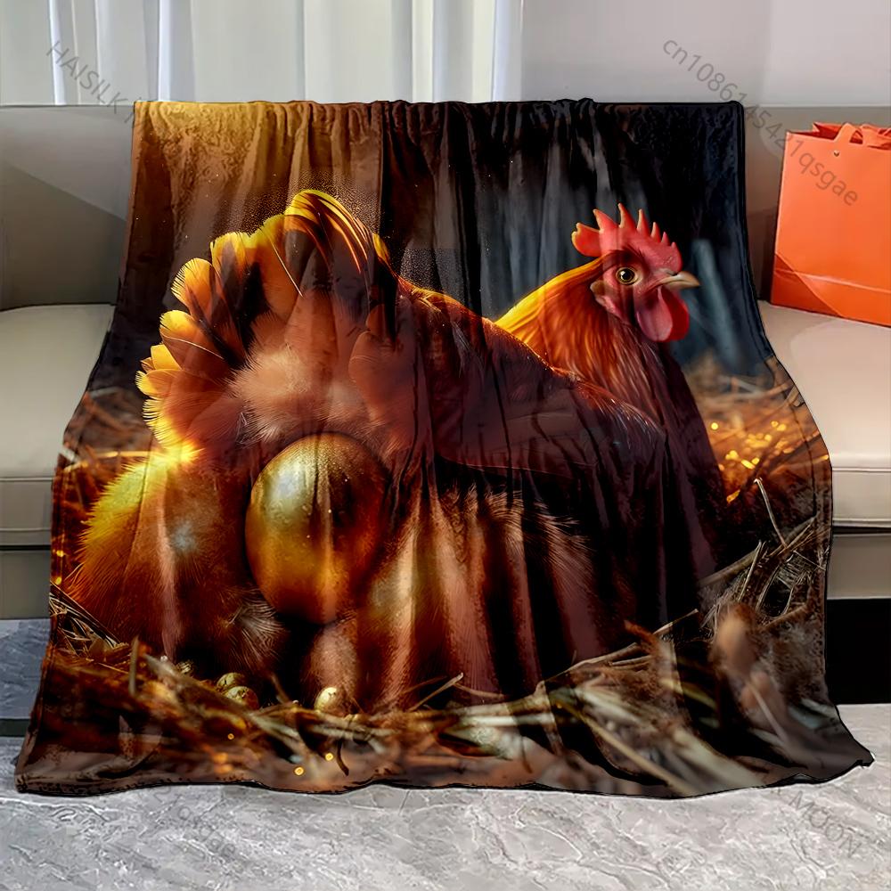 1PC The hen that lays golden eggs Blanket Warm Soft Fluffy Kids and Adult Sofa Bed Throw Blanket Suitable Home Travel Camping