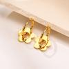 Stainless Steel Earrings Star Heart Flower Twist Pentagram Hollow Earrings Gold Earrings Ladies Jewelry