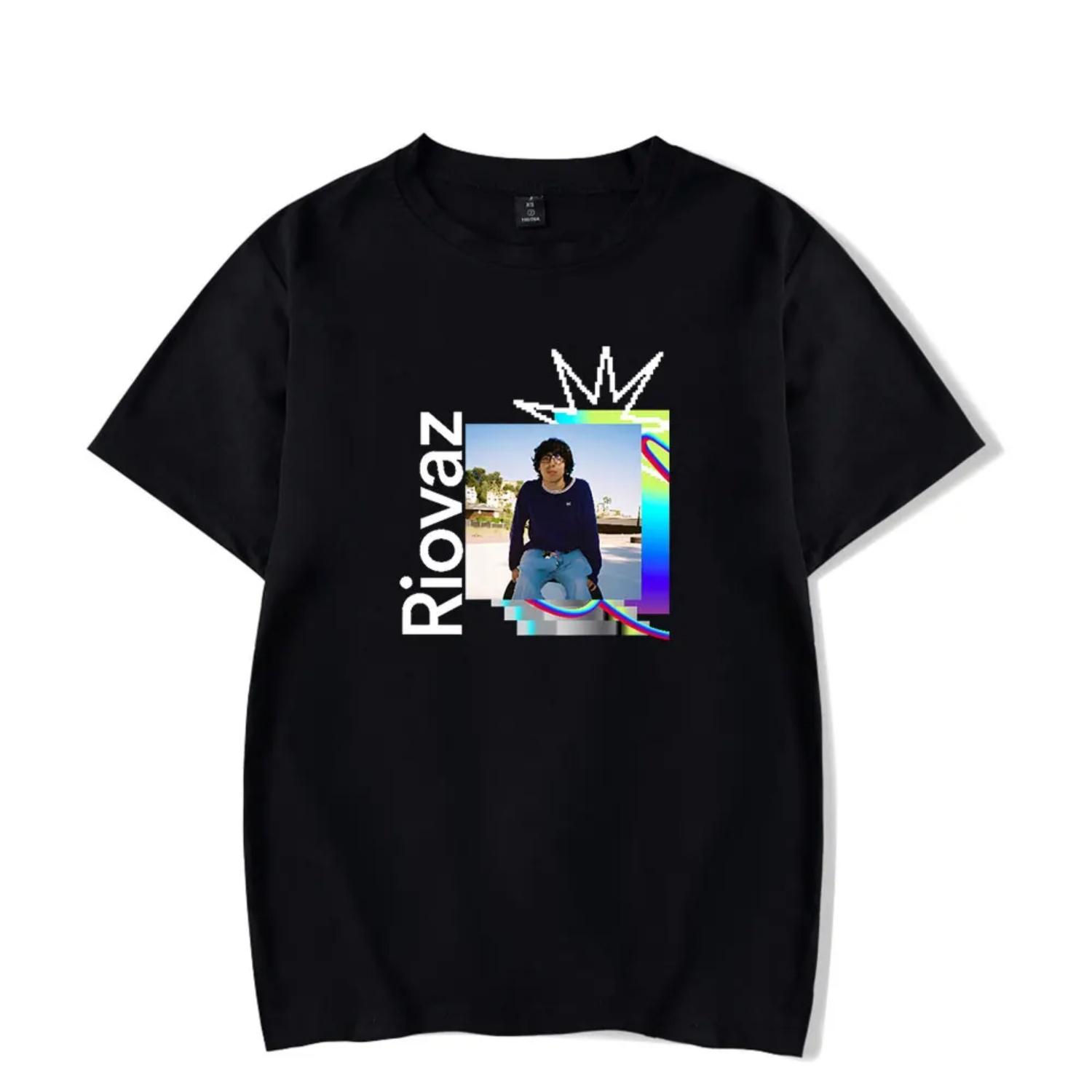 

Riovaz Tshirt Crewneck Short Sleeve T-shirt Men Women Streetwear Printing Casual Fashion Hip Hop Clothes S чёрный