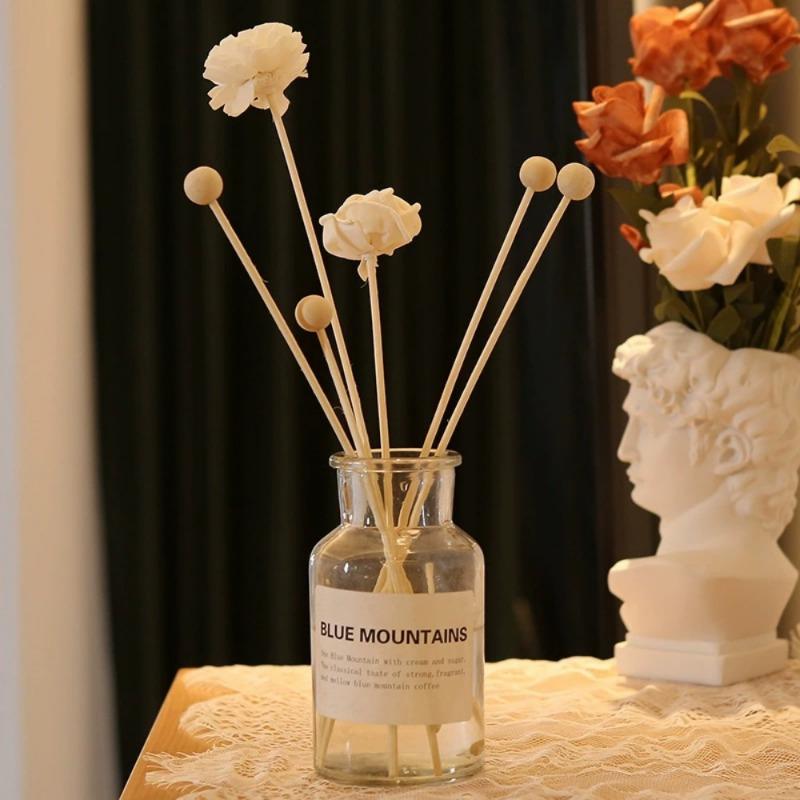 30Pcs/Lot Fireless Wood Ball Aroma Reed Diffuser Sticks Fragrance Diffuser Aromatherapy Rattan Reed Stick DIY Home Decoration