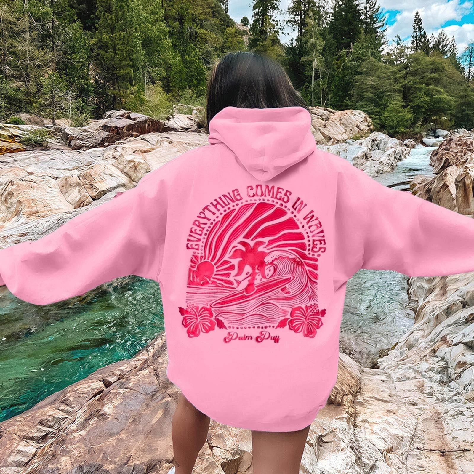 

2025 New European Size Women s Shoulder Sleeve Thread Chasing Sunsets Brand Sweater Hoodie Printing XXXL