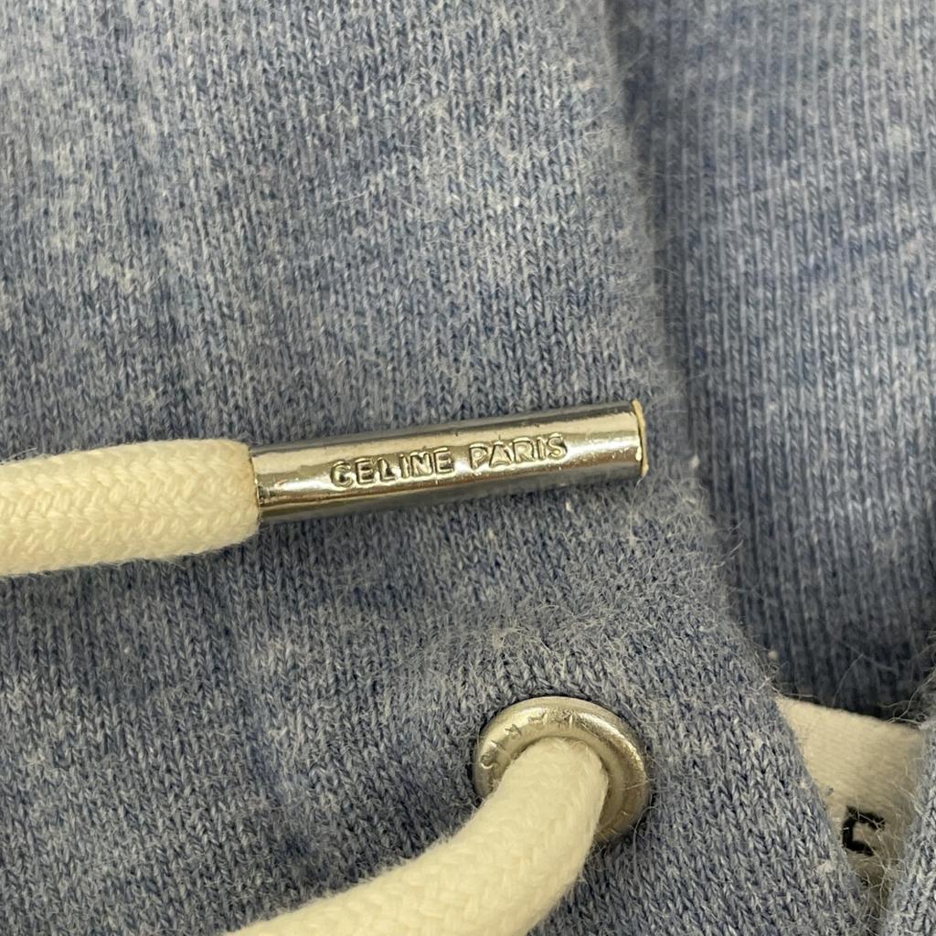 CELINE Blue 2Y369670Q Classic Logo Pullover Parka tops XXS blueUsed