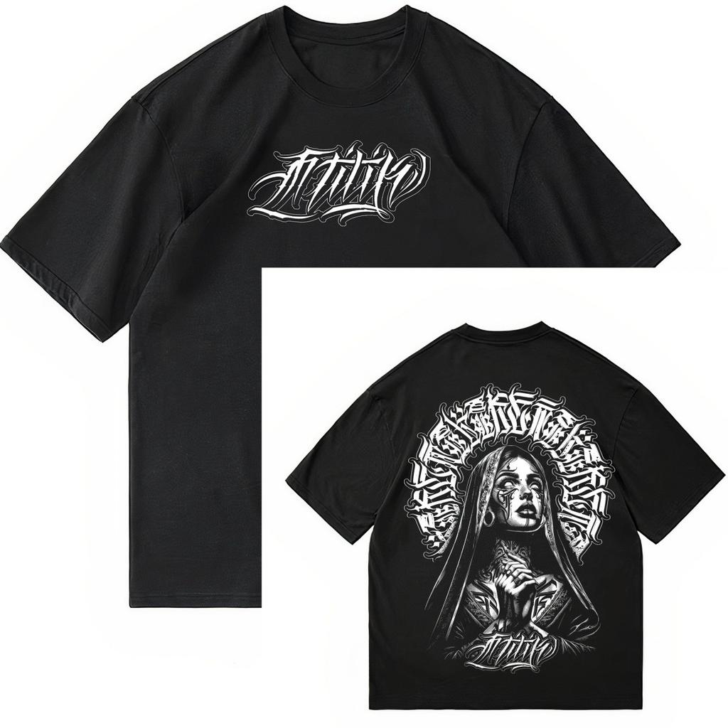 2026 Hipster Tattoo Artist Cartoon Tattoo West Coast Hiphop Chicano Floral Cartoon American Cotton Heavy Tshirt