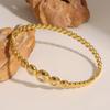  European and American fashion couple size round beads with diamonds titanium steel  light luxury high-end niche 