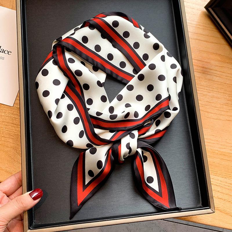

Шарф в горошек, длинная шаль для женщин, модная повязка на голову на весну и лето, шейные платки, повязка на голову для женщин