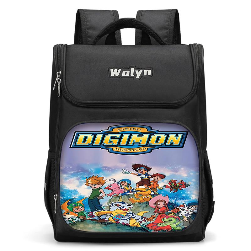 Cartoon Digimon Large Child Backpack Boy Girls School Bag for Men Women Traveling Backpack Durable and Multi Compartmen
