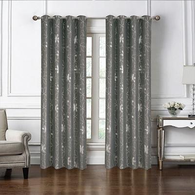 Cortinas blackout de 2 painéis em forma de estrela para quarto, cortinas de janela cinza, painéis de escurecimento de ambiente com estampa de folha de prata, ilhós, cortinas com isolamento térmico, quarto infantil