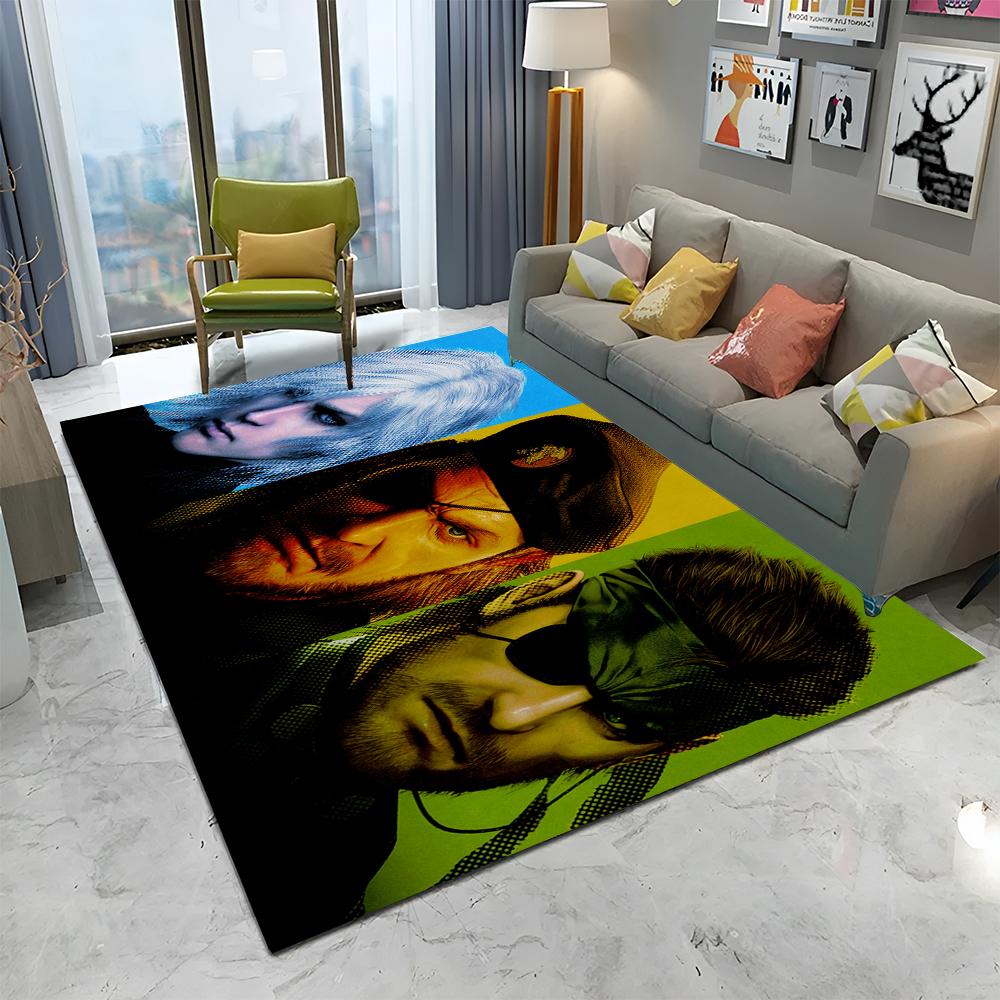 Alfombra de Dibujos Animados para Jugadores de Metal Gear Solid para Decoración de Hogar, Sala de Estar, Dormitorio, Sofá, Felpudo, Alfombra Infantil para Área de Juegos, Alfombrilla Antideslizante para Suelo