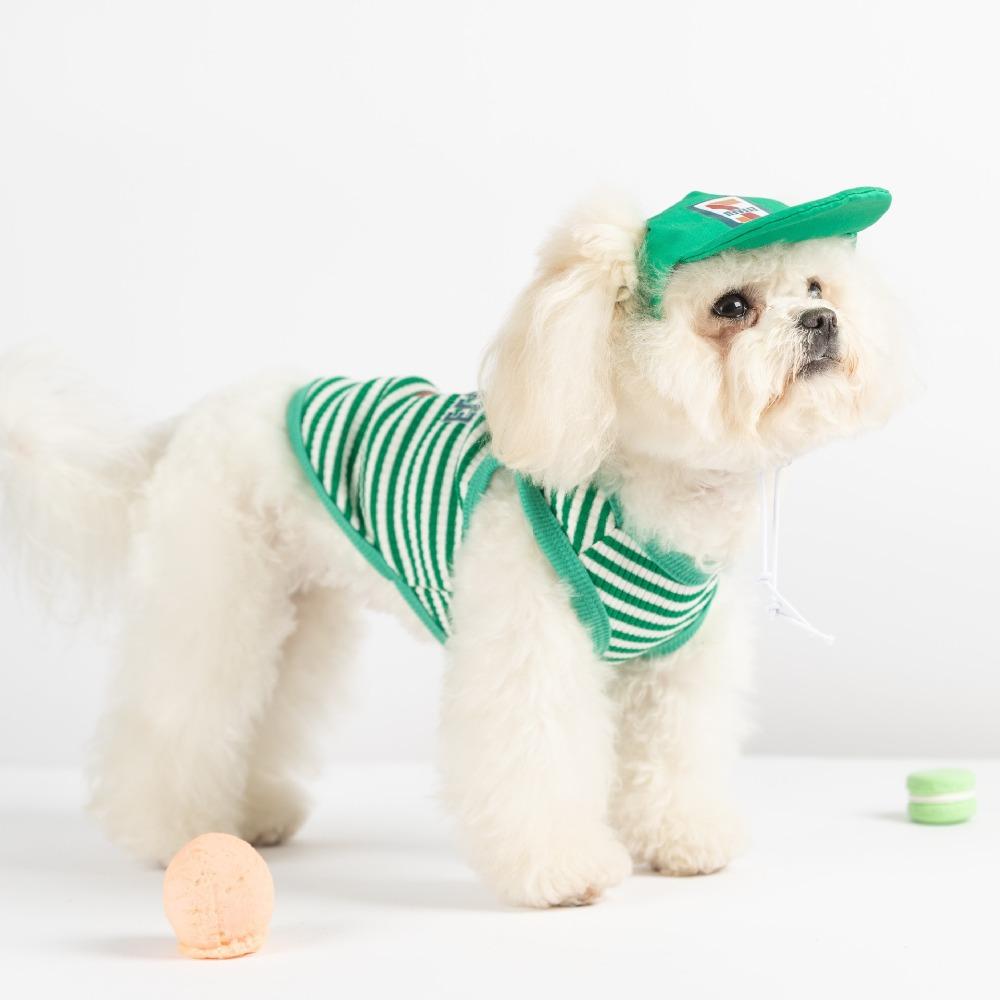 Spring and Summer Dog Clothes Striped Vest Hat Out Traction Suspender Small and Medium Dogs Cat Pet Clothes