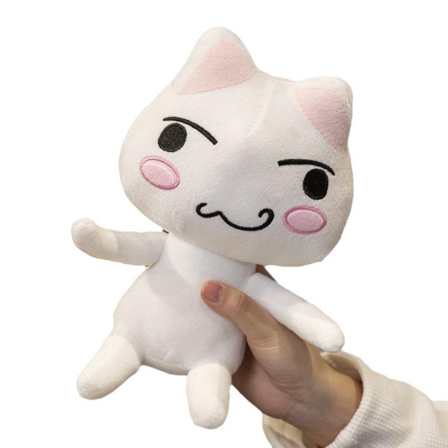 Lovely Toro Inoue Cat Plush Toy Couple Black White Cat Plushie Smiling Cartoon Animal Dolls Room Decoration Birthday Gift