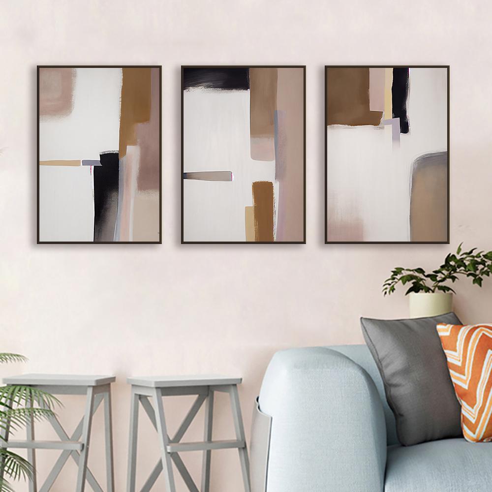 3pcs Abstract Art Poster Wall Art Canvas Print Painting Home Decoration Abstract Color Blocks Painting Living Room Bedroom Decor