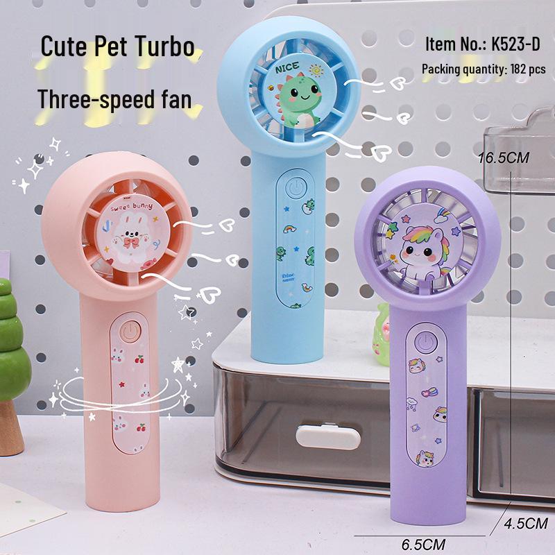 Smart High-Speed Cartoon Handheld Mini Fan - USB Rechargeable, Portable Electric Fan for Summer, Custom Logo Available