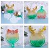DIY Silicone Mold Christmas Deer Antlers Cat Tray Mold Handmade Craft Resin Mold for Aromatherapy Candle Holiday Decor