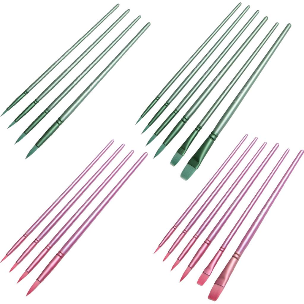 4/6Pcs Watercolor Paint Brushes Paint Brushes Set Nylon Hair Pointed Tip Paint Brushes Set Long Handle for Acrylic Gouache Oil