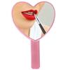 Portable Handheld Makeup Mirror Water Ripple Eyelash Extension Tool Electroplate Mirror Love Shape Beauty Accessories