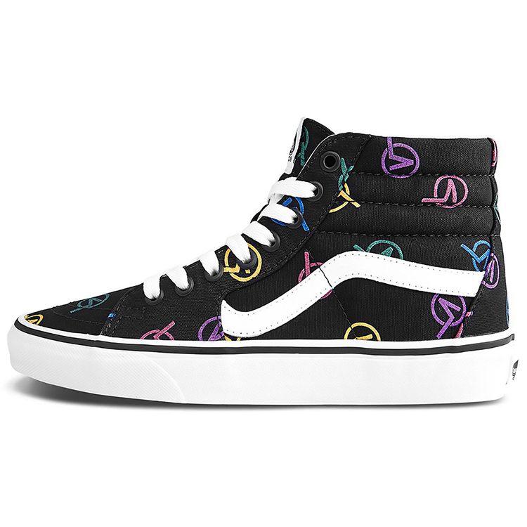 Кеды Vans Sk8-Hi Повседневный комфорт Унисекс Высокие Черный принт Разноцветные VN0A4BV616Y 34.5