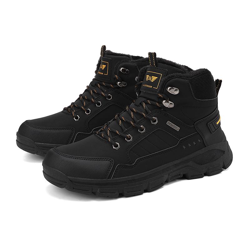 TUINANLE Winter Men Boots Fur Warm Snow Boots Men Hiking Shoes Work Ankle Booties Outdoor Men's Sneakers Footwear