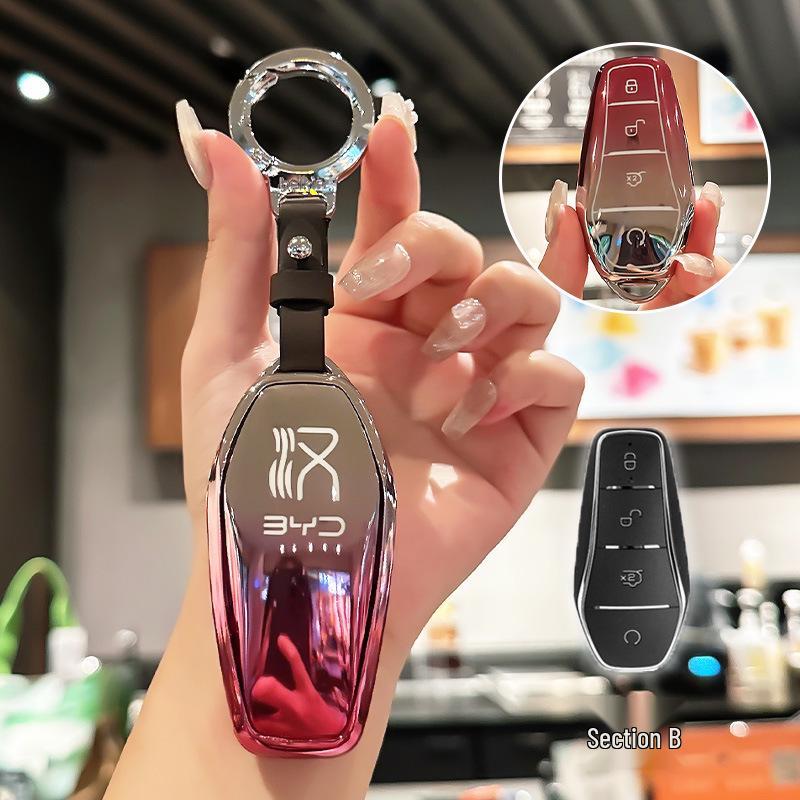 BYD Key Case for Han, Dolphin, Seagull, Mini, Yuan, Tang, Song Pro, and Qin Plus.