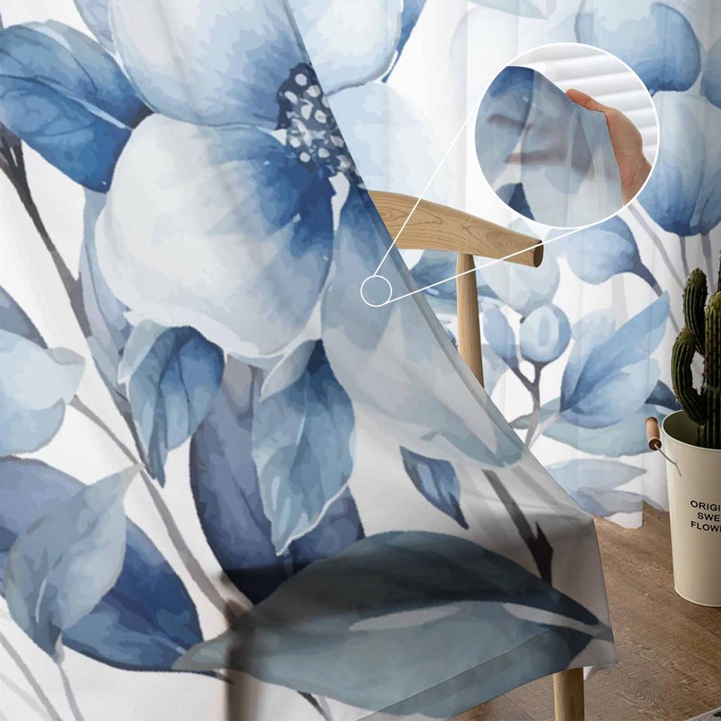 Plant Flower Grass Colors Watercolor Bedroom Curtains Tulle Sheer Curtain Living Room Home Decor Voile Drapes