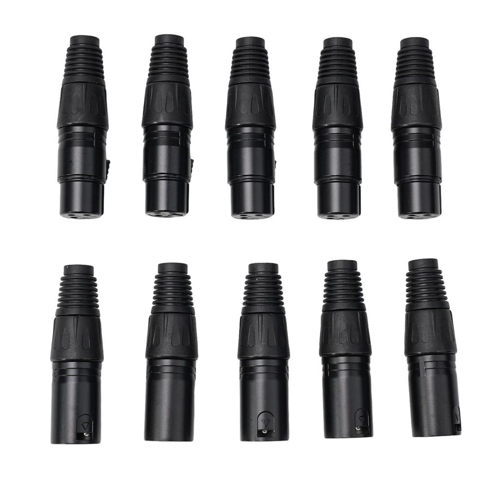 5Pair XLR DMX 3 Pin Male & Female MIC Snake Plug Audio Microphone Cable Connector