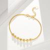 Vietnam Cat's Eye Stone Bracelet with Gold-Plated Brass Beads - Women's Fashion Jewelry Gift