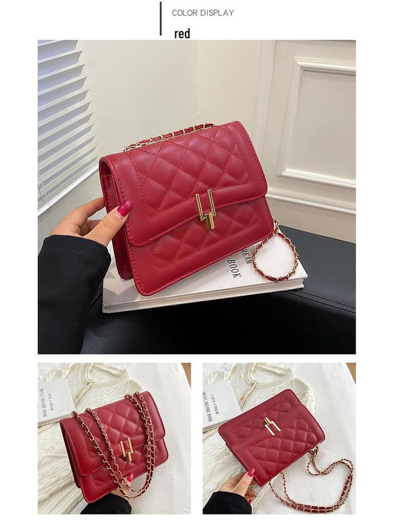 2025 Fashion Diamond Lattice Chain Shoulder Bag: Versatile Korean Crossbody for Commute