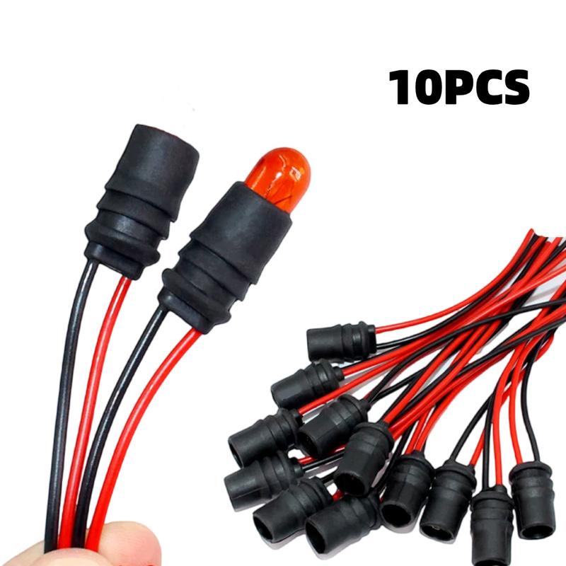 10PCS T10 W5W 147 Socket Marker Instrument Lights Holder Connector Wire Bulb Soft Rubber Harness Replacement DC12V Car Parts