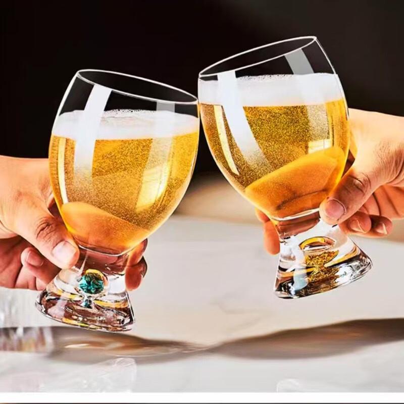 OLOEYIins Gold Foil Wine Glasses with Bamboo Holder