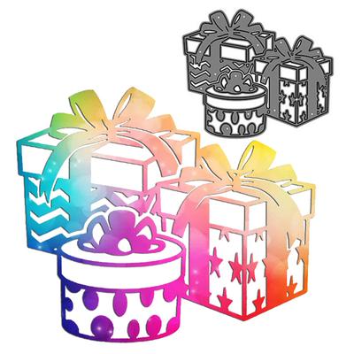 Dreiteilige Geschenkverpackungskunst-Hintergrund-Scrapbooking-Metall-Stanzformen-Schablonen für DIY-Album-Papierkarten-Dekor