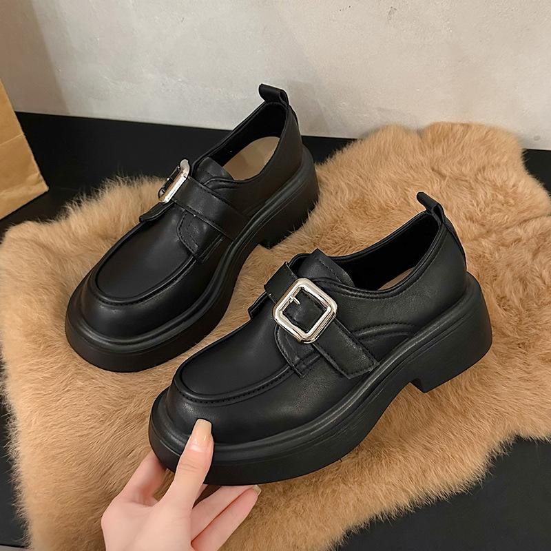 High-end Small Leather Shoes Women's New Spring Platform Loafers Lightweight Mary Jane Single Shoes