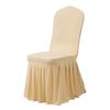 New  Wedding Chair Cover Party Decoration Spandex with Skirt Pleated Use Elastic Stretch Dining Birthday Hotel Banquet Gift