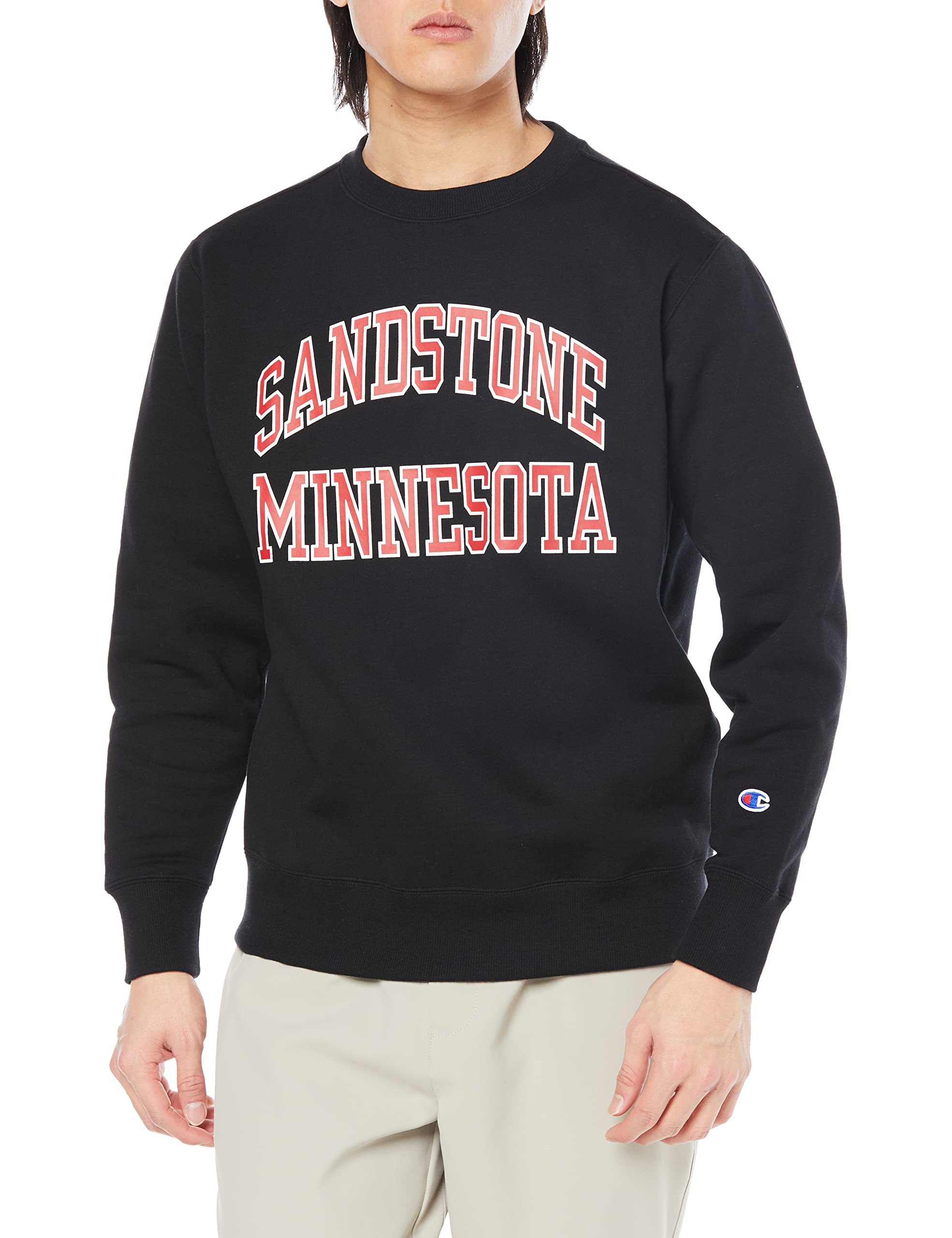 

Champion Long Sleeve Crew Neck COTTON USA Collegiate Graphic Size Men s Sweatshirt, Print, Basic, Black, L, C3-X015 чёрный