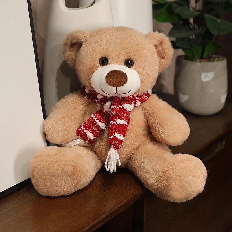 Niedlicher Schal Teddybär Puppe Plüschtier Bär Umarmungsbär Puppe Kinderbegleiter Beruhigungspuppe