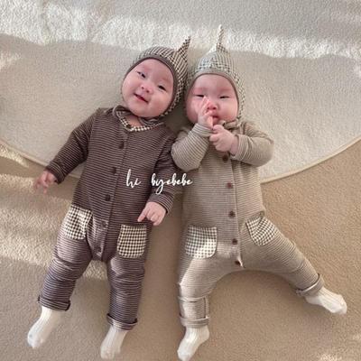 Korean Style Newborn Baby Striped Romper Pajamas
