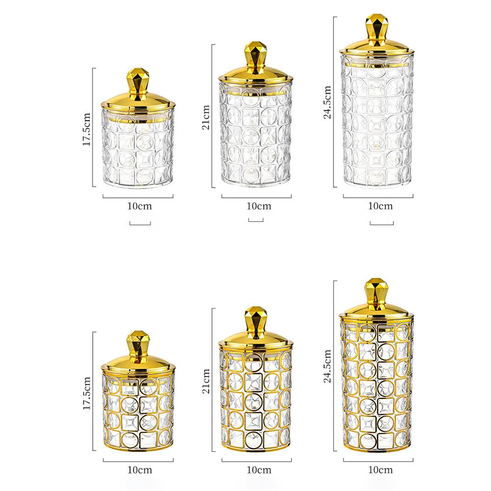 Luxusgläser Goldgläser Gold Luftdichte Acrylgläser / Luxus Gold List Gläser Lebensmittel Vorratsgläser