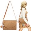Beach Bags Straw Clutch Straw Shoulder Bag Women's'S Light Brown