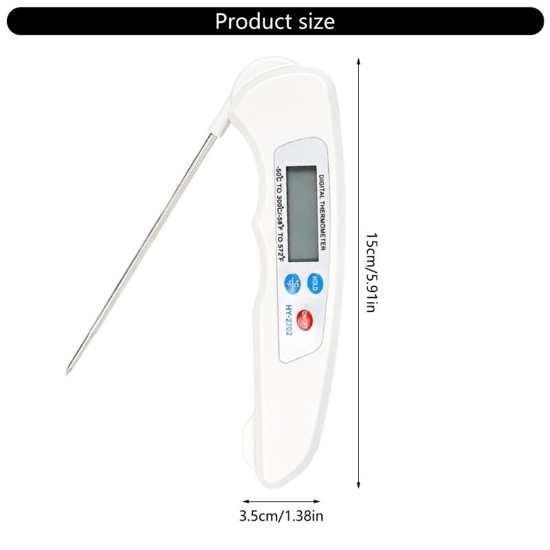 Backofenfeste digitale Lebensmittelthermometer mit klappbarer Spitze für Fleisch, Backen, Frittieren, Flüssigkeitstemperaturmessung und Lagerung