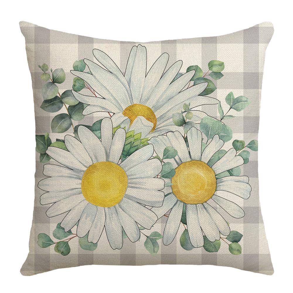 

Vase Plant Linen Pillow Cover Home Sofa Bedside Home Letter Lumbar Cushion Cover Pillow 45 * 45Cm (excluding pillow core)