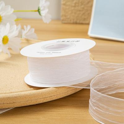 10 Yards Wrinkled Chiffon Ribbons Gift Wrapping Gifts Packaging Material Silk Ribbon Solid Color Light Color