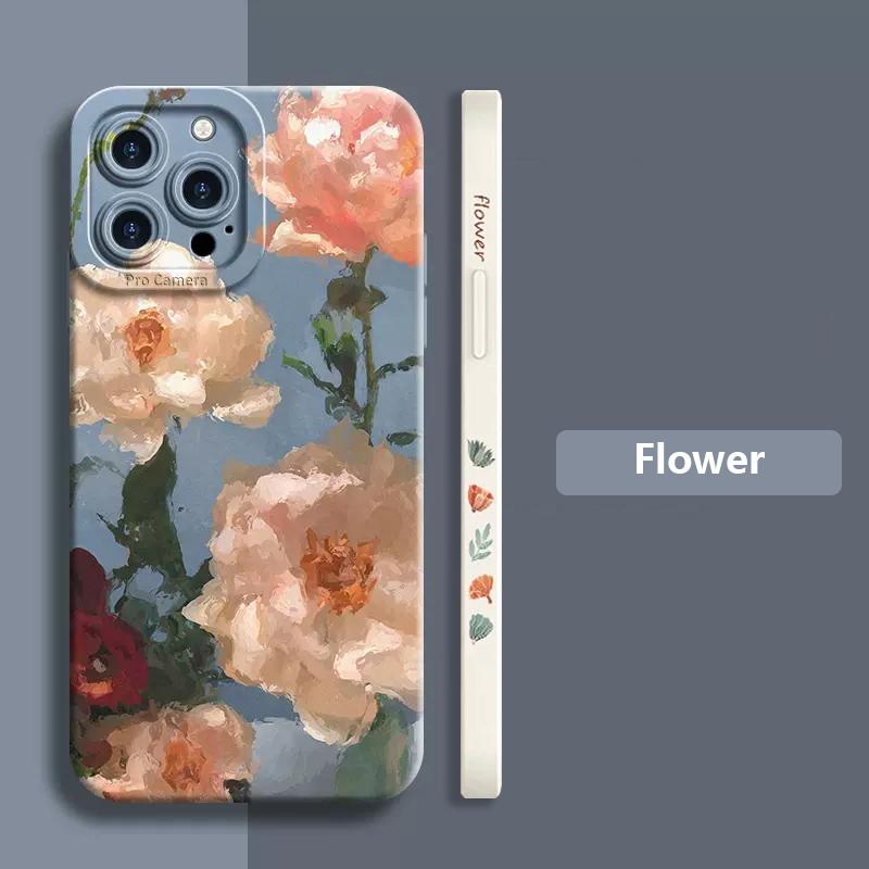 For Xiaomi Redmi Note 12 13 Pro Plus 5G 12S 11 11S 10S Watercolor Flower Plant Phone Case For Redmi 12 13C Shockproof Soft Cover