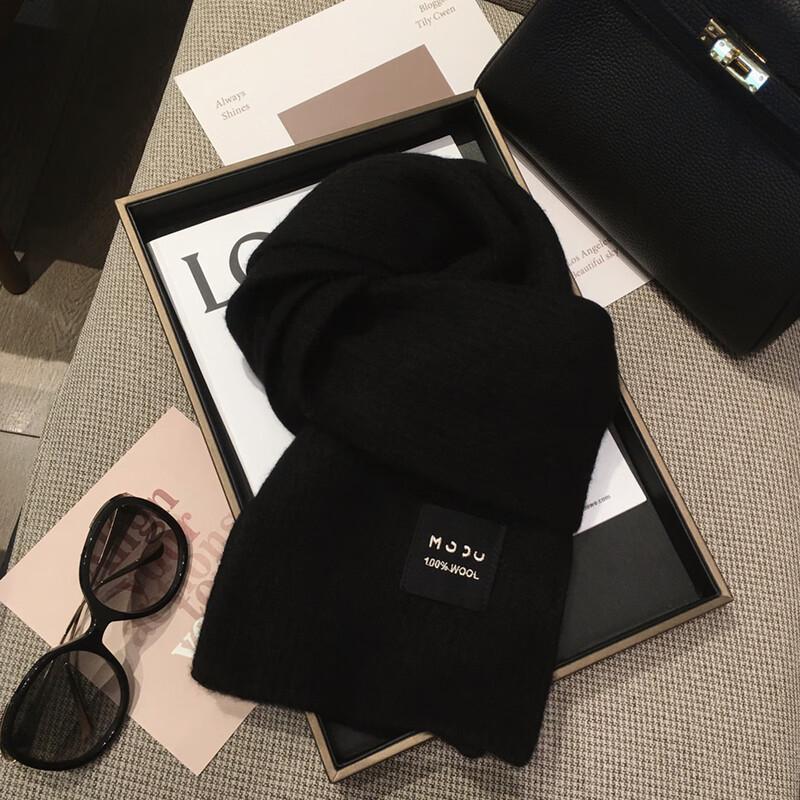 Versatile Solid Color Wool Blend Scarf