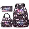 3Pcs/set Cartoon Kpop Printed Backpack Handbag Pencil Case for Teenger Student Girl Boy Schoolbag Bookbag Large Capacity Travel Bag Kid Gift