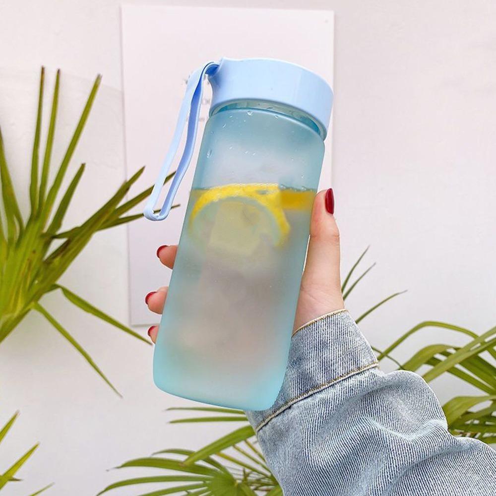 Matte Finish Sports Water Bottle 600ml/20.29oz Water Bottle Durable Plastic Water Bottle  Gym синий