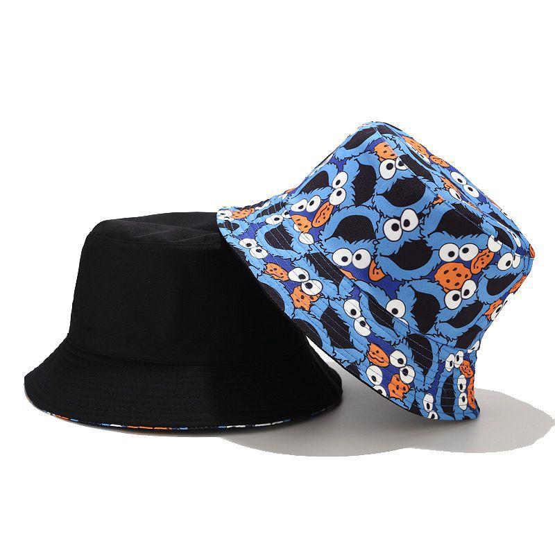 European and American Ins New Cartoon Pattern Bucket Hat Women's Street Trend Double-sided Basin Hat Men's Summer Outdoor Sun Hat