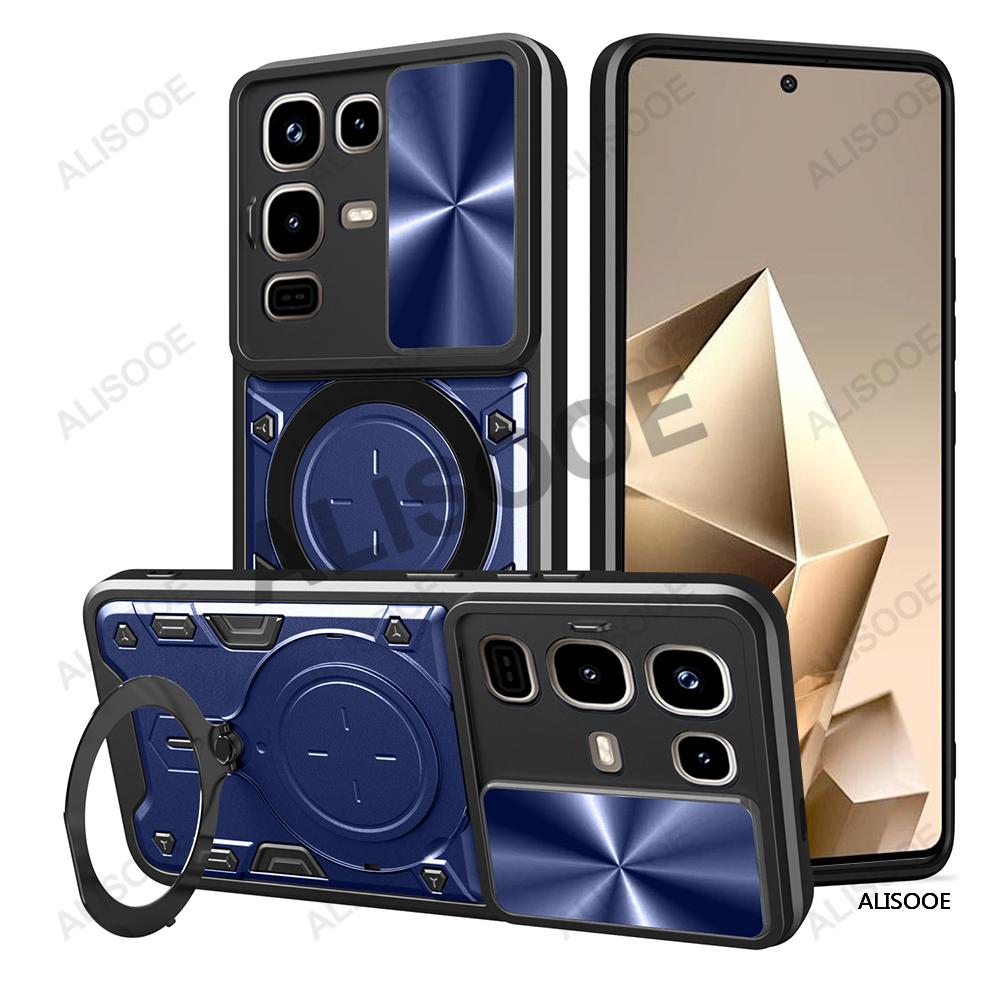 

Чехол для Infinix Note 50 Pro 4G Note 50X 50S Чехол со скользящим кольцом-подставкой для камеры Защитная крышка для Infinix Note 50 Pro+ Plus 5G Capa Infinix Note 50 Pro+ синий