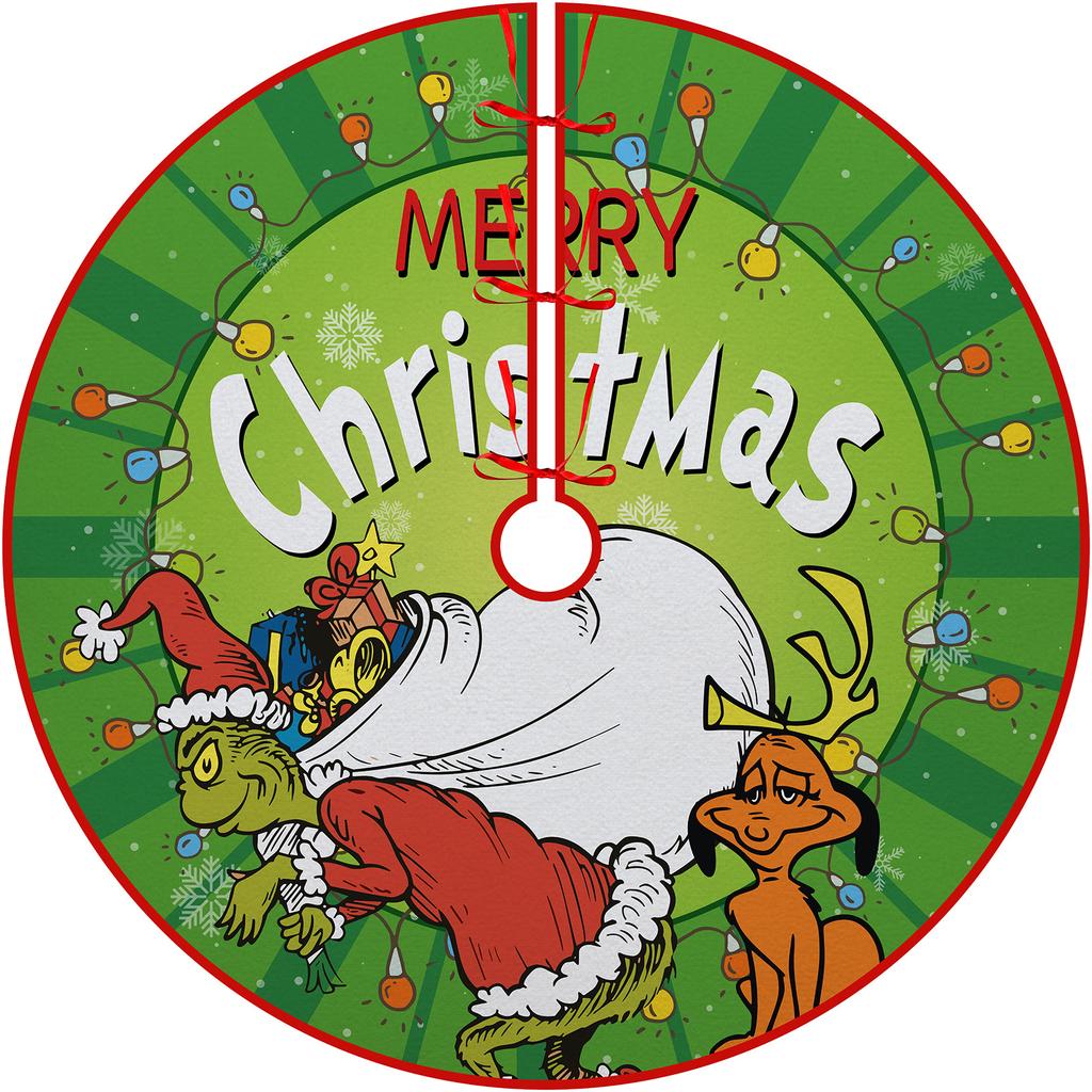 Ozdoba na choinkę dolna spódnica choinkowa obwód choinki nadruk kreskówkowy