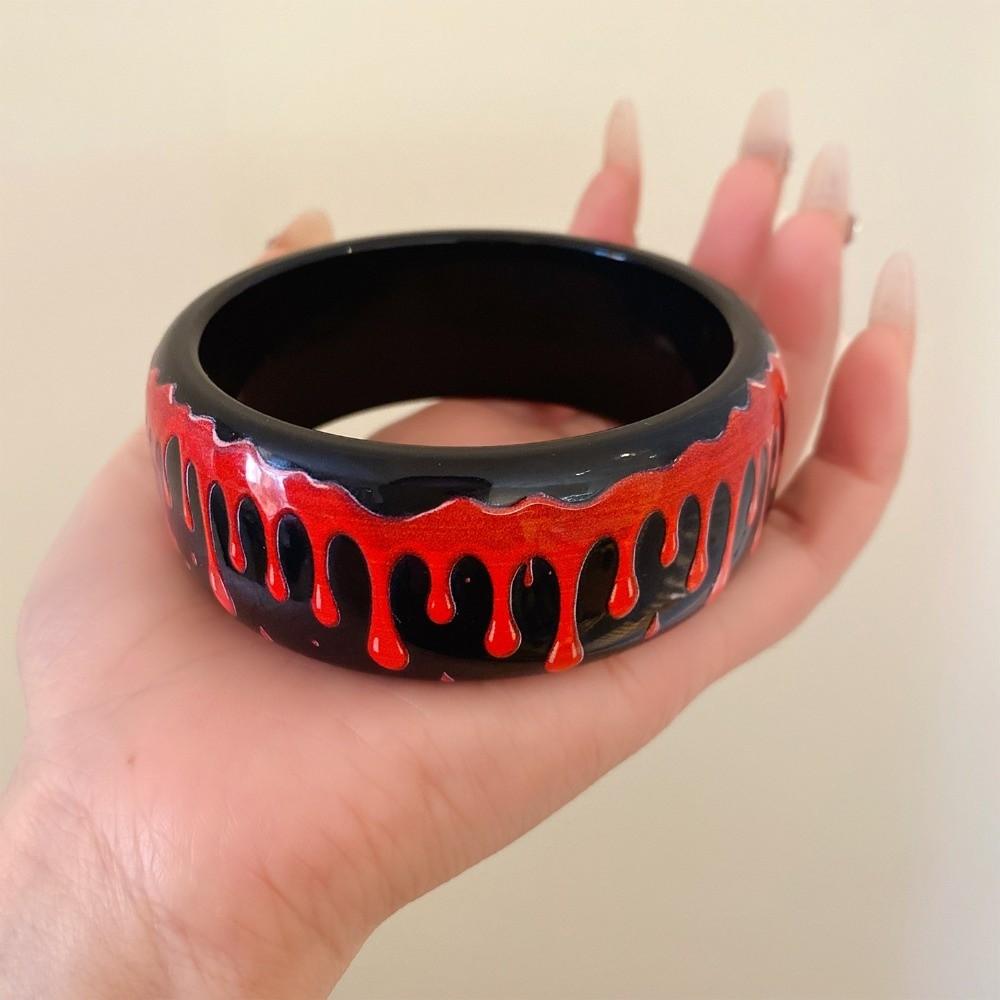 Europe American Style Halloween Acrylic Bangle Pumpkin Skull Hand Ring Girls
