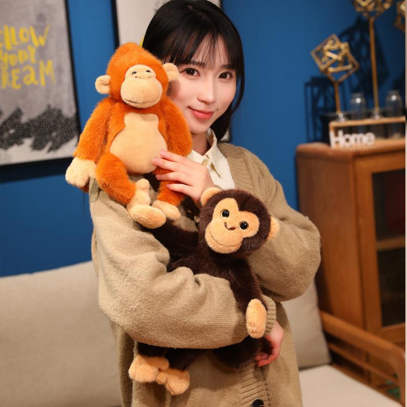 Simulation Monkey Orangutan Doll Super Soft Stuffed Bag Animals Plush Toys Anime Cartoon Decor Boys Girls Birthday Gifts Pillow