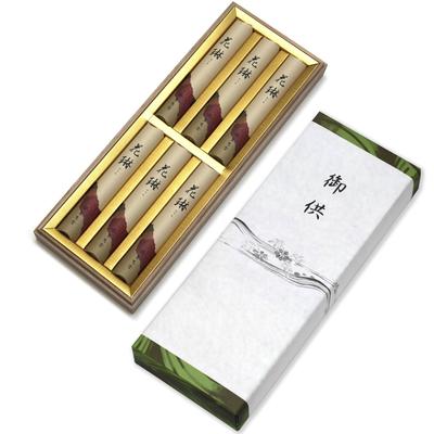 Conjunto de Incenso de Condolências em Caixa de Madeira [Sândalo Karin com Embalagem Externa] Feito no Japão, Baixa Fumaça, Perfeito para Presentes, Serviços Memorials e