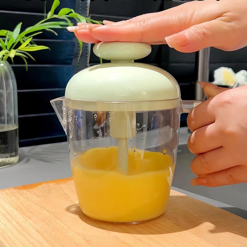 Egg Beater Hand Mixer Semi-Automatic Egg Whisk Milk Frother Handheld Egg Mixer Manual Press-type To Beat Egg Whites Baking Tool